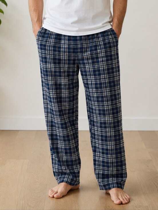 Stone Hill Other - Men’s Blue Plaid Lounge / Casual Pants – Size XL | 100% Cotton